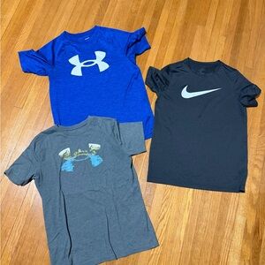 Under Armour Kids and Nike' Tees - Blue and Gray